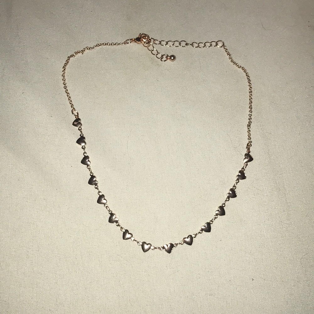Rose gold heart choker